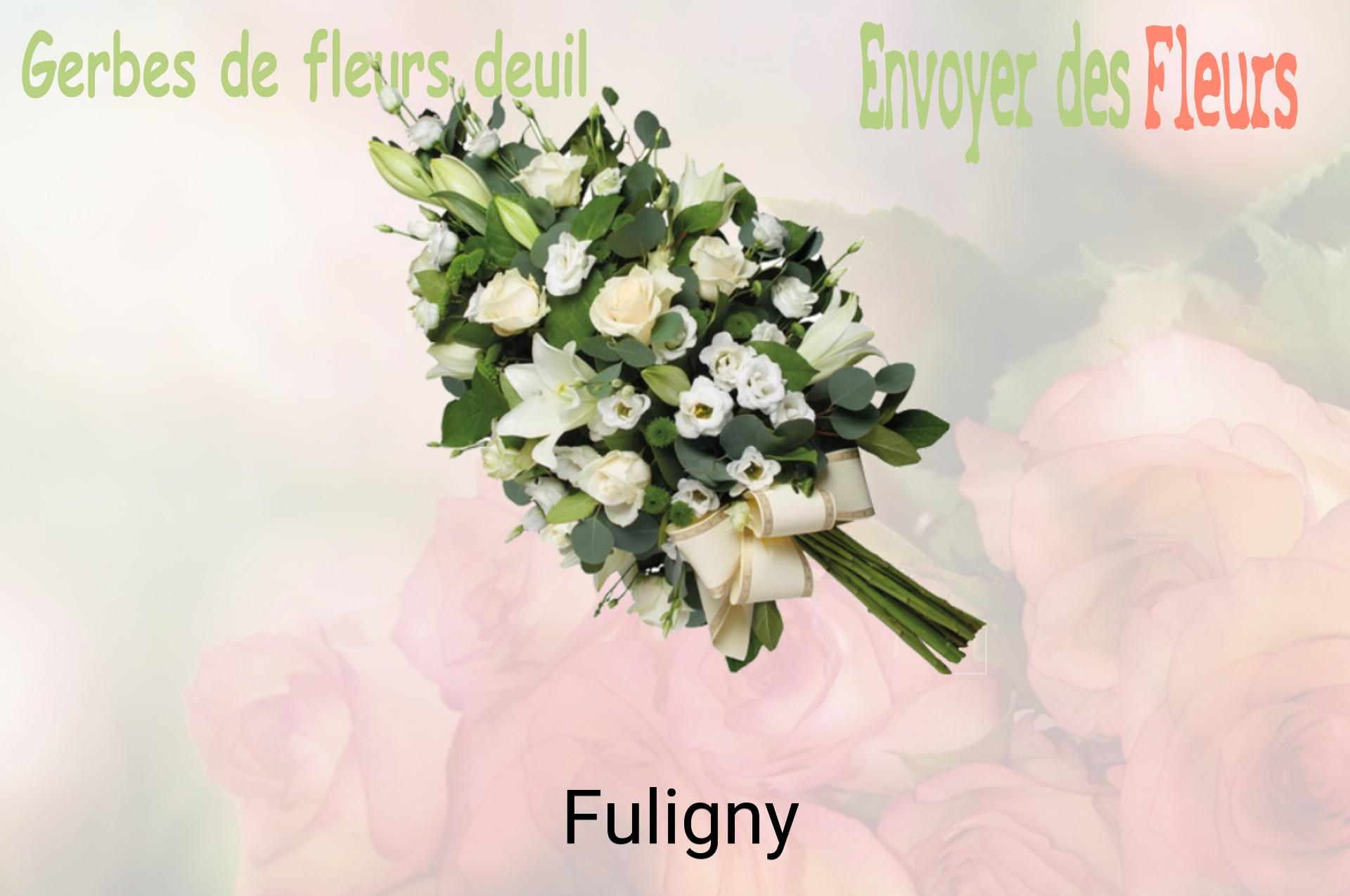 Gerbe de fleurs de deuil livrée à Fuligny